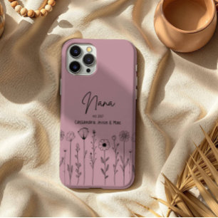 Simple Floral Nana Custom Title iPhone 16 Pro Max Case