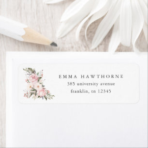 Simple Floral Pink Baby Shower Return Address