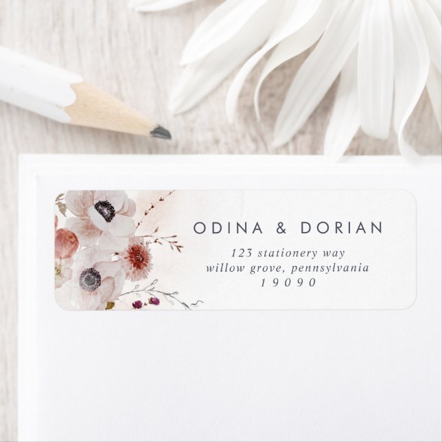 Simple Floral Return Address Label (Insitu)