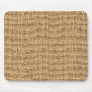 Simple floral rustic burlap texture mouse mat