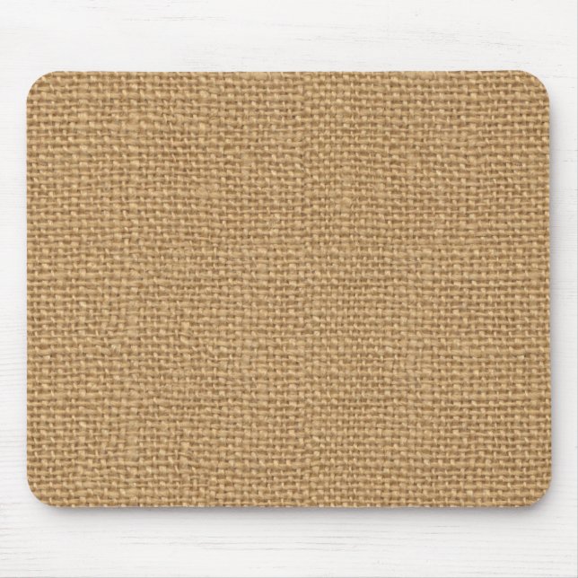 Simple floral rustic burlap texture mouse mat (Front)