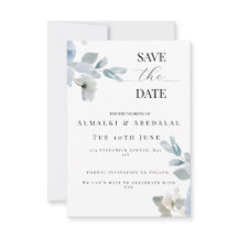 Simple  Floral Save the Date Wedding Card
