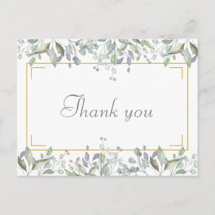 Simple Floral Script Business Thank You Postcard
