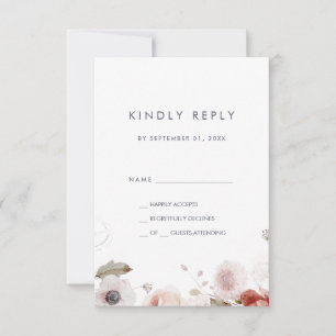 Simple Floral Simple RSVP Card