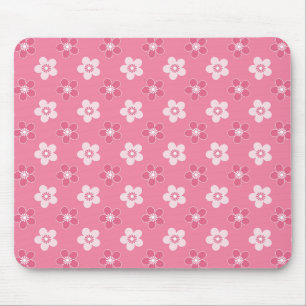 simple floral solid pink pattern retro small flow mouse mat