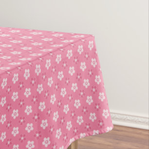 simple floral solid pink pattern retro small flow tablecloth