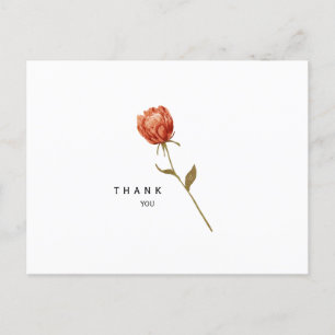 Simple Floral Stem  Funeral Thank You Postcard