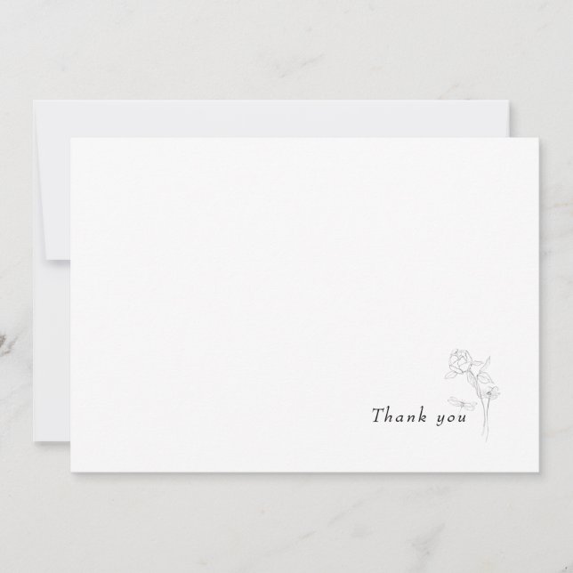 Simple Floral Stem Loving Memory Thank You (Front)