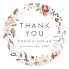 Simple Floral Thank You Wedding Favour Sticker