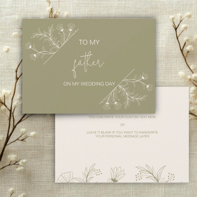 Simple Floral To my Father on my wedding day card (Creator Uploaded)