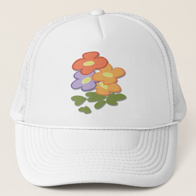 Simple Floral Trucker Hat (Front)