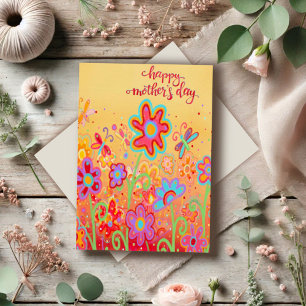 Simple Floral Typography Happy Mother’s Day Card
