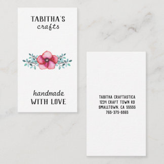 Simple Floral Watercolor Craft Business Card