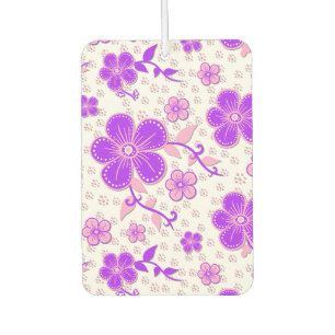 Simple Floral Watercolor Print Purple and Pink Car Air Freshener