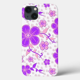 Simple Floral Watercolor Print Purple and Pink iPhone 13 Case