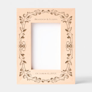 SImple Floral Wedding Anniversary Couples Etched Frames