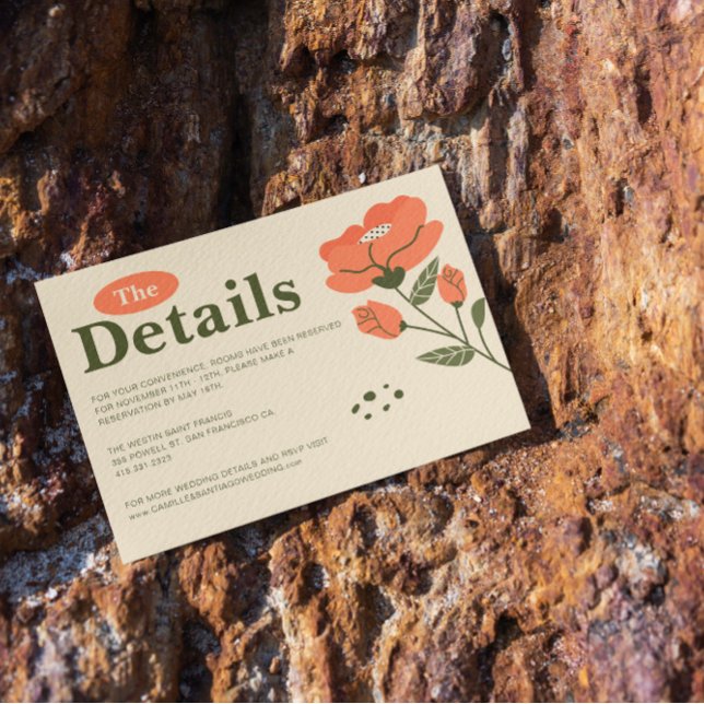 Simple Floral Wedding Details Enclosure Card (Creator Uploaded)