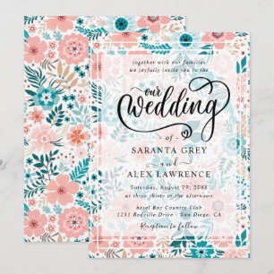 Simple Floral Wedding Invitation