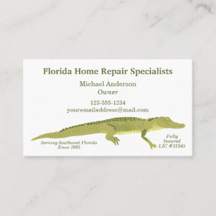 Simple Florida Gator Alligator Illustration Business Card
