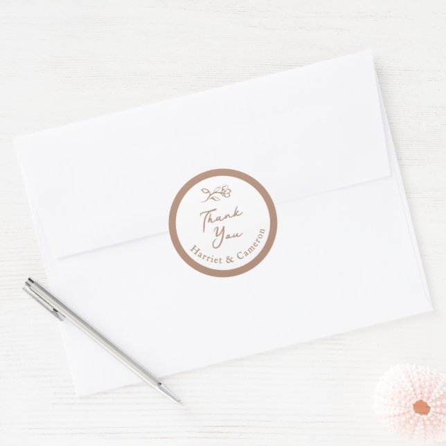 Simple Flower Classic Round Sticker (Envelope)