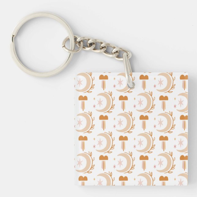 Simple Flower Drawing Key Ring (Front)