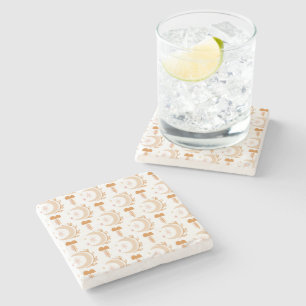 Simple Flower Drawing Stone Coaster