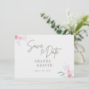 Simple Flower Elegant Save the Date Enclosure Card
