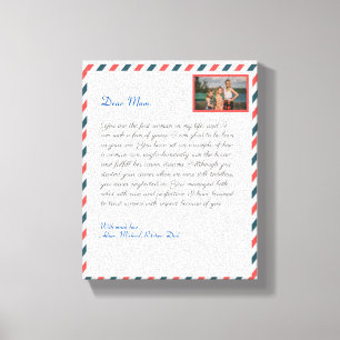 Simple Flower handwritten love mum grandma message Canvas Print