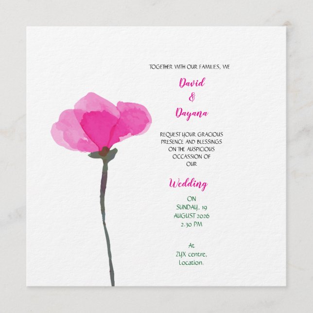 Simple flower invitation (Front)