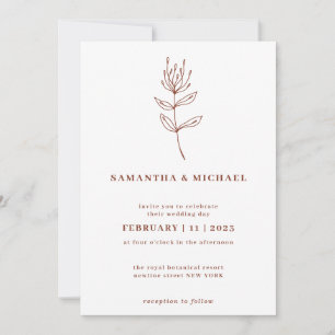 Simple Flower Leaf handdrawn illustration unique Invitation