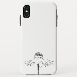 Simple Flower Line Drawing in Black and White Case-Mate iPhone Case