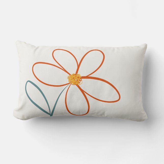 Simple flower lumbar cushion (Front)