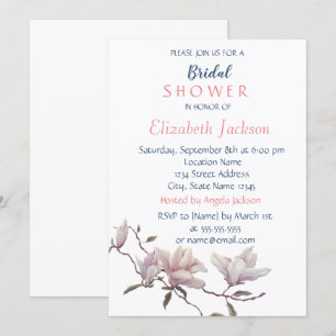 Simple  Flower,Magnolia  Bridal Shower Invitation