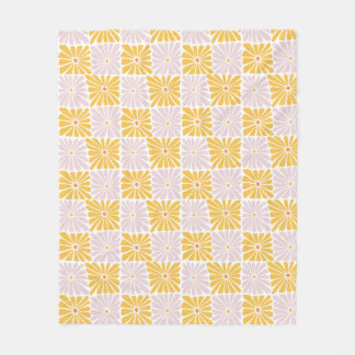 Simple Flower Patterned Orange Fleece Blanket