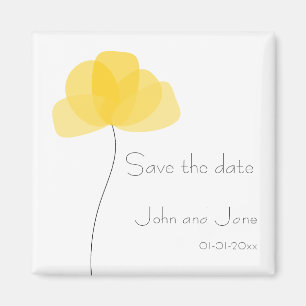 Simple flower Save the date Magnet