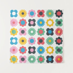 Simple flower seamless pattern design. Scandinavia Tapestry