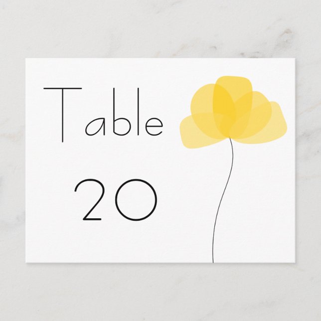 Simple flower Table Number Postcard (Front)