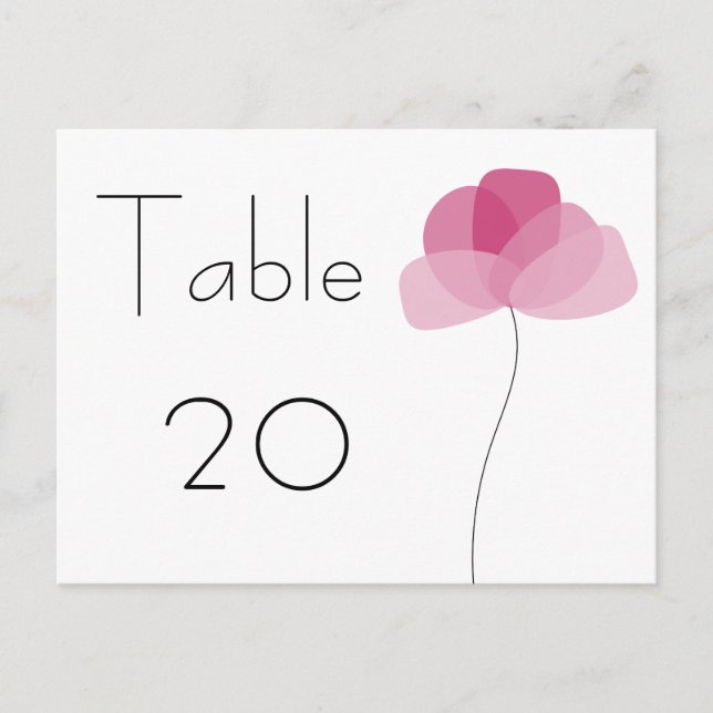Simple flower Table Number Postcard (Front)