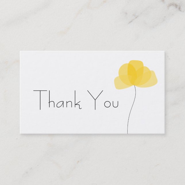Simple flower Thank You Business Card (Front)