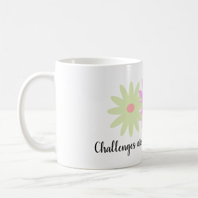 Simple Flowers and Short Quote Mug (Left)