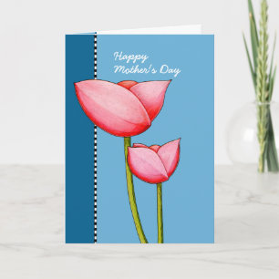 Simple Flowers blue Mother's Day Card