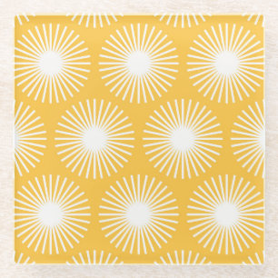 Simple flowers: Scandinavian seamless design. Glass Coaster