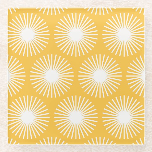 Simple flowers: Scandinavian seamless design. Glass Coaster (Front)