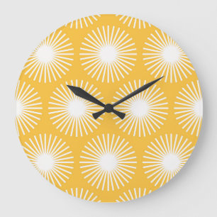Simple flowers: Scandinavian seamless design. Large Clock
