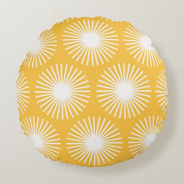 Simple flowers: Scandinavian seamless design. Round Cushion (Front)