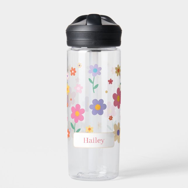 Simple Flowers Water Bottle (Front)