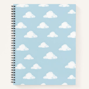 Simple Fluffy Clouds Sky Nursery Kids Pattern Notebook