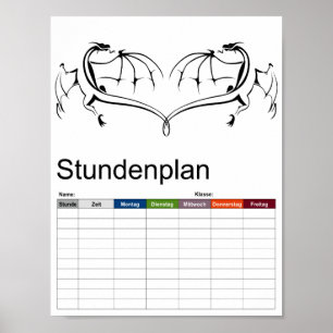 Simple Flying Dragon Timetable Poster