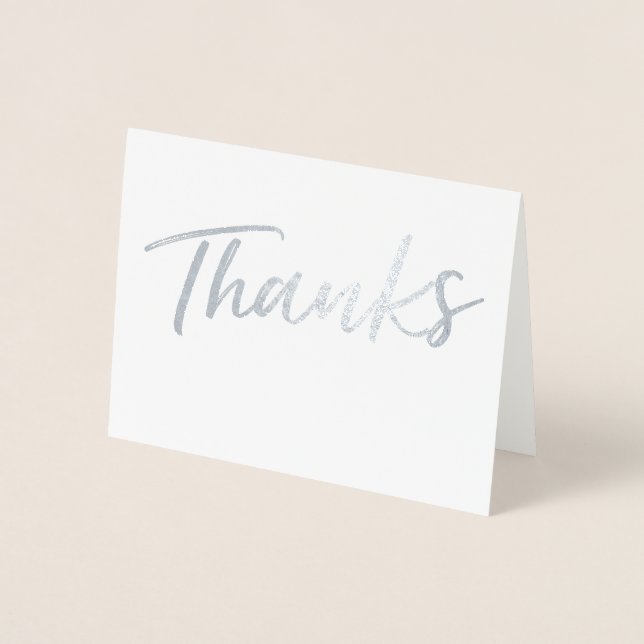 Simple Foil Thanks Card | Thank You Card (Front)