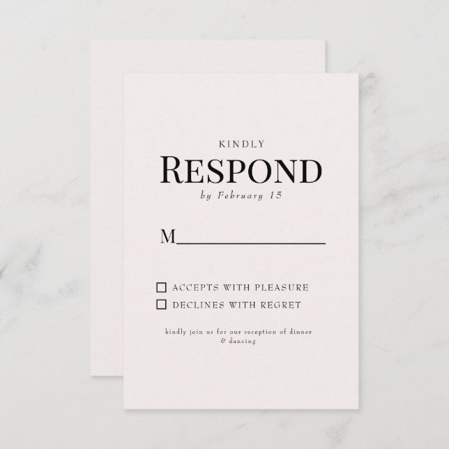 Simple Foliage Blush Wedding RSVP (Front/Back)